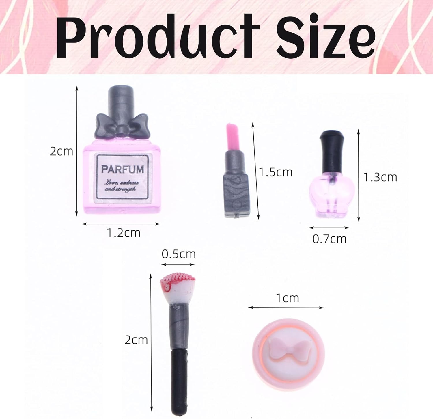 Accessoires de maquillage Barbie pour maison de poupée, coffret rose 5 pièces – Image 2