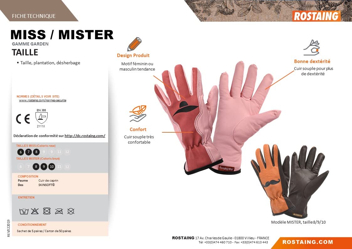 Gants de jardinage Barbie MISS en cuir de caprin rose – Image 7