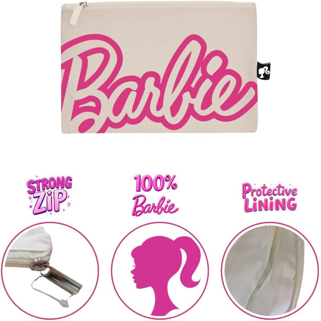 Trousse de toilette Barbie en coton 22,5 x 16 cm – Image 3
