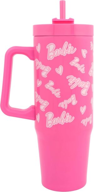 Gobelet isotherme Barbie Polar Gear en acier inoxydable avec paille et couvercle 900 ml