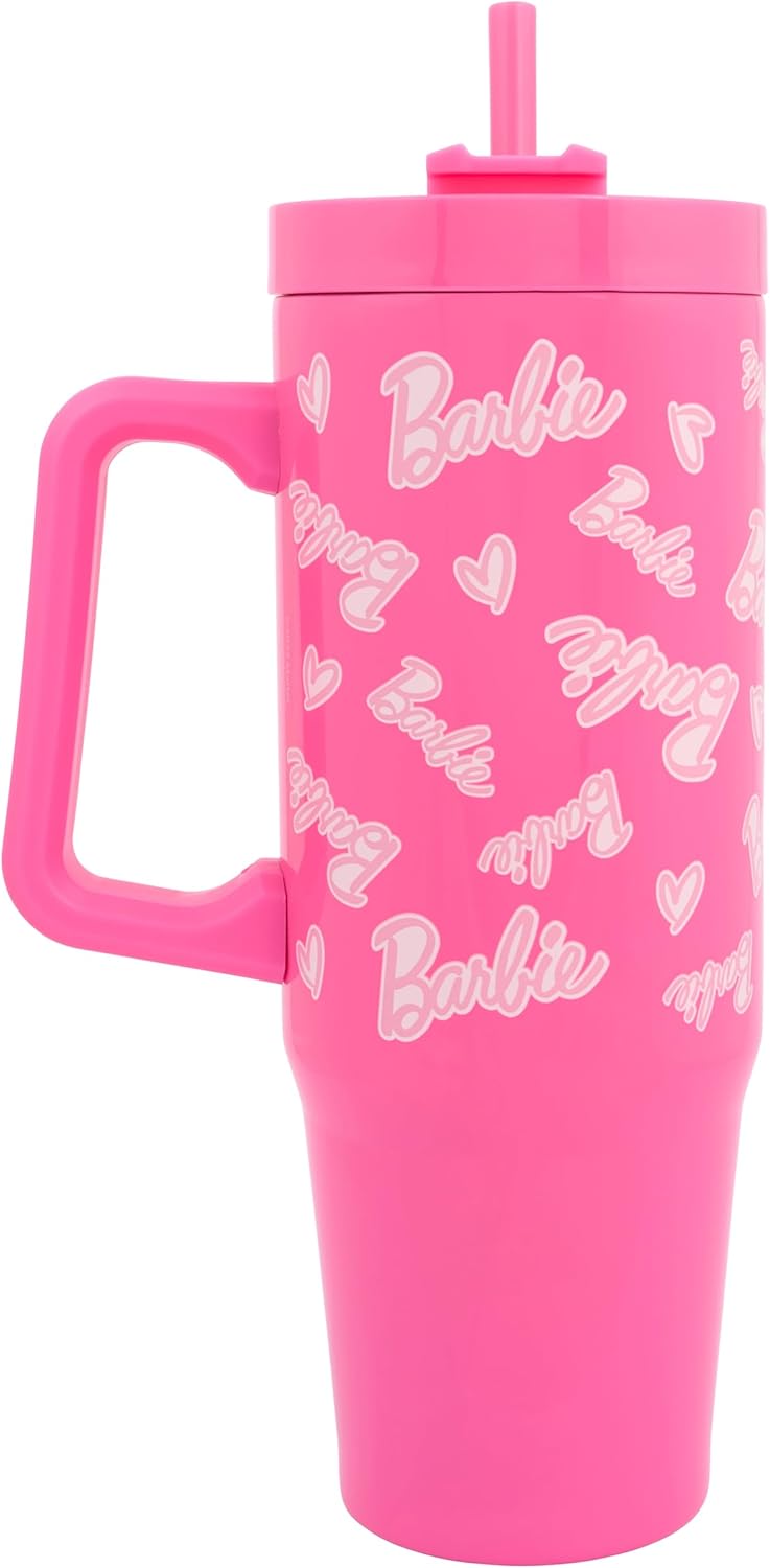 Gobelet isotherme Barbie Polar Gear en acier inoxydable avec paille et couvercle 900 ml