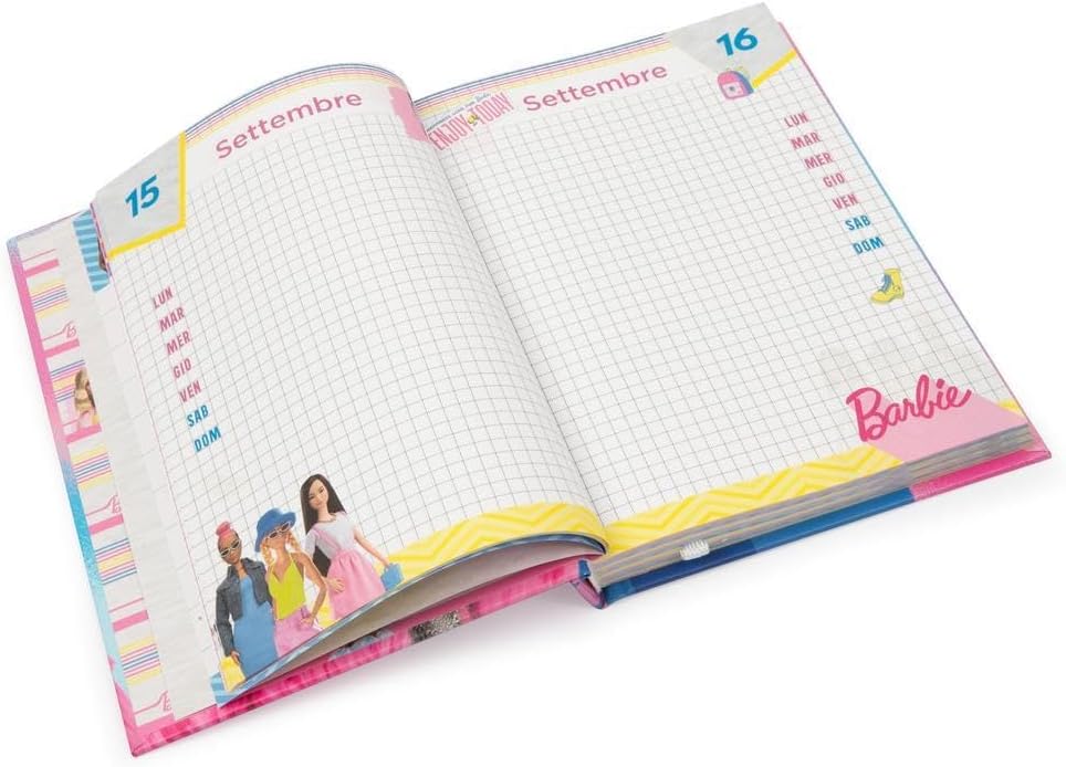 Agenda Barbie 2025/2026 non daté 10 mois à couverture rigide – Image 7