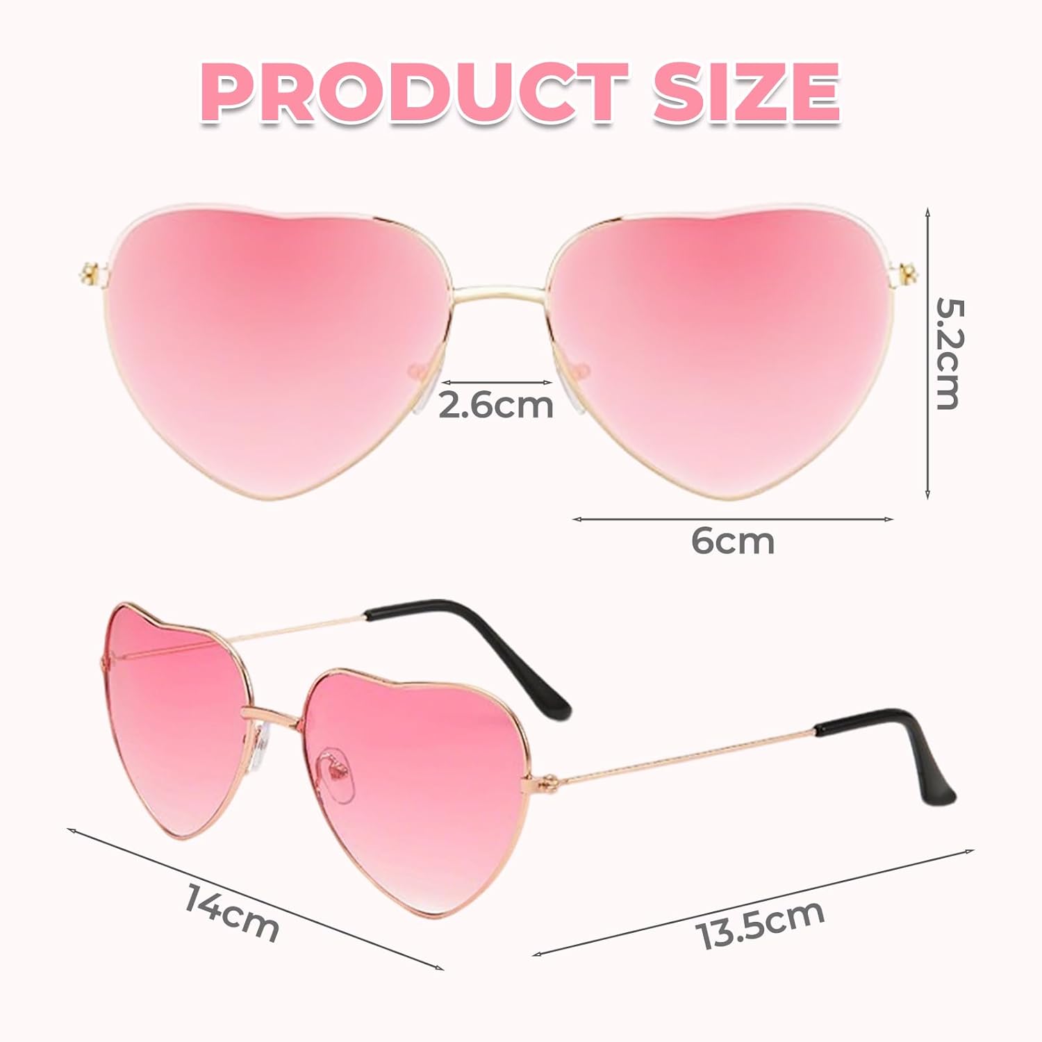 Lunettes de soleil cœur rétro roses Barbie, lot de 2 – Image 2