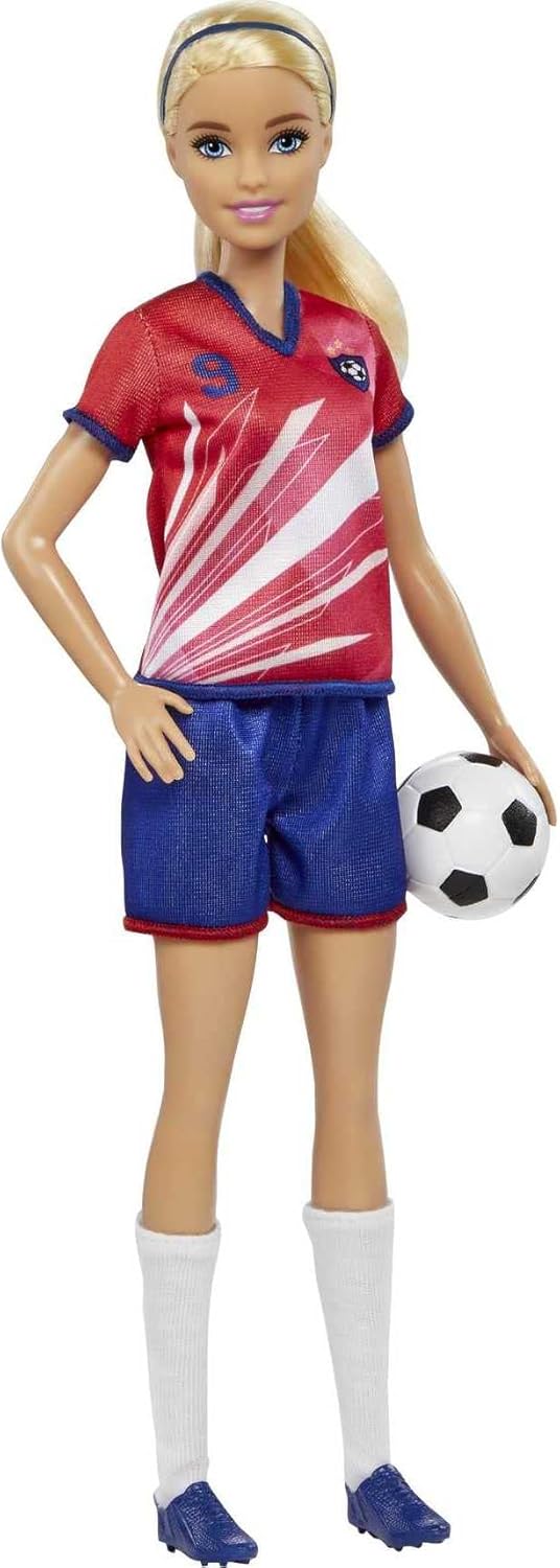 Barbie footballeuse n° 9 avec balle de foot et queue de cheval blonde – Image 5