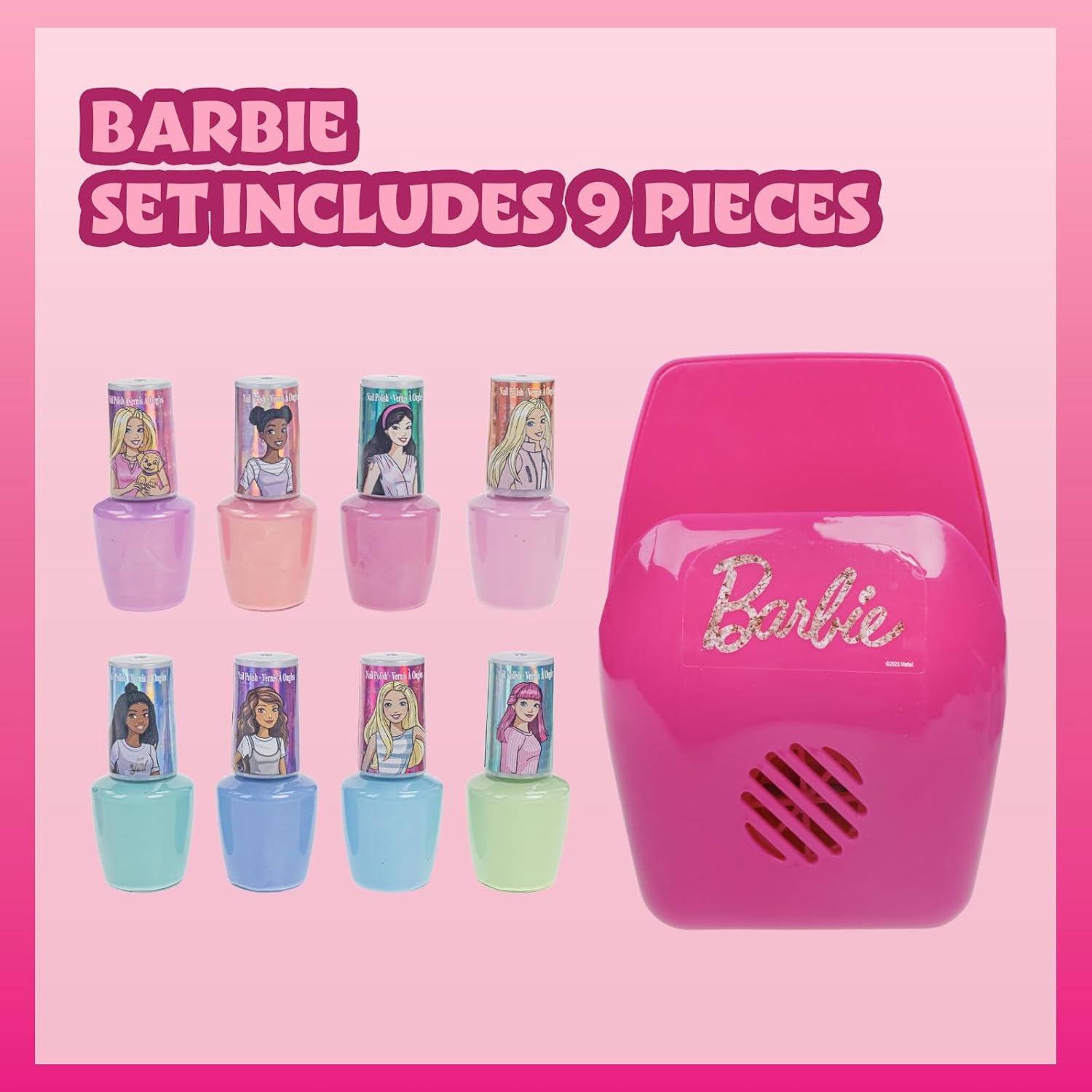 Barbie - Coffret vernis à ongles à base d'eau avec sèche-ongles pour enfants – Image 2