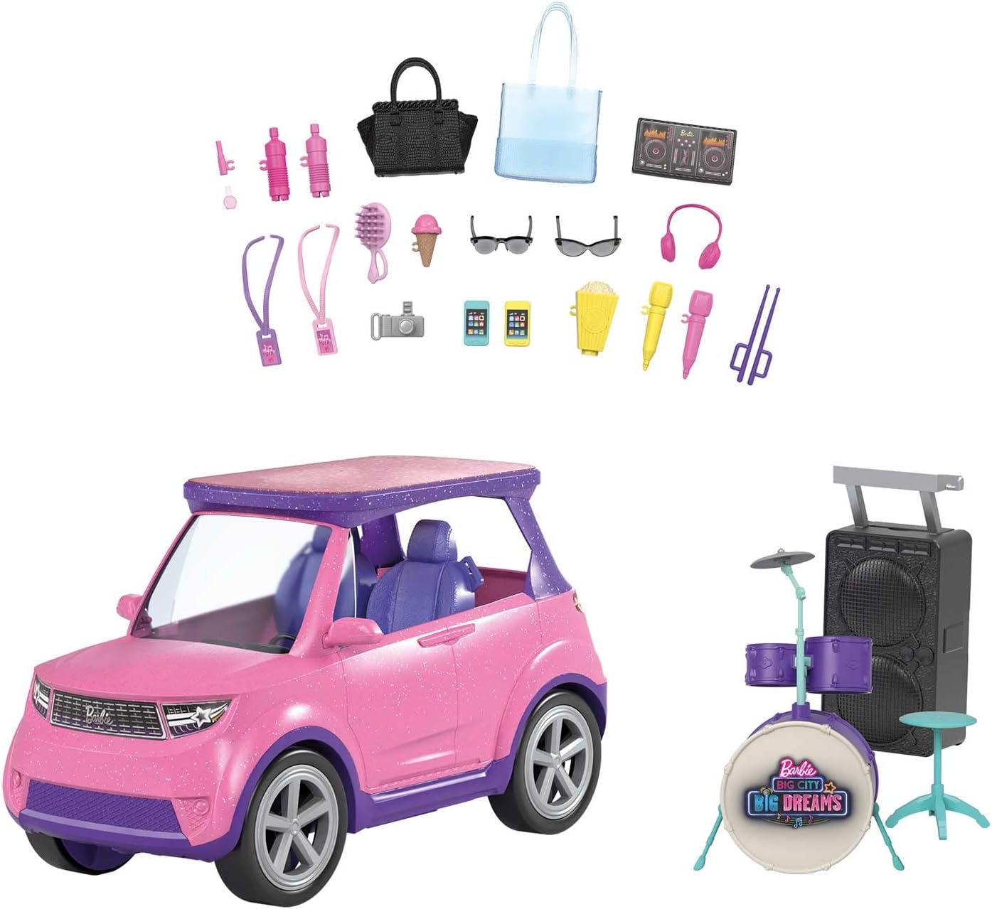 Barbie Big City Big Dreams voiture concert transformable avec 20 accessoires – Image 3
