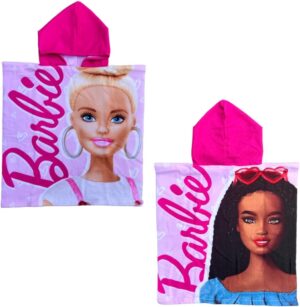 Poncho de mer Barbie en microfibre 110 x 55 cm pour enfant