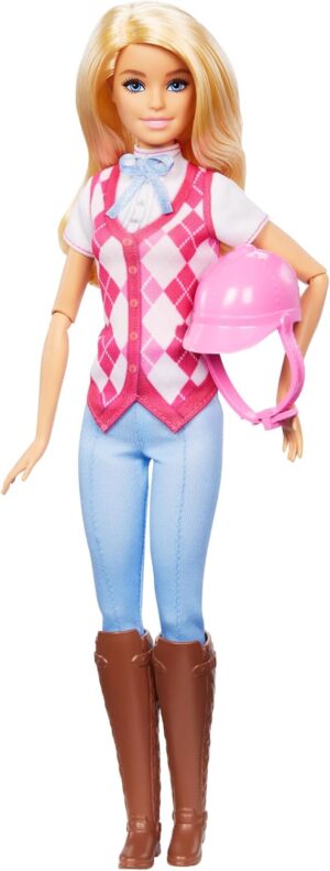 Barbie Les Mystères de Barbie, poupée Malibu avec tenue d’équitation amovible