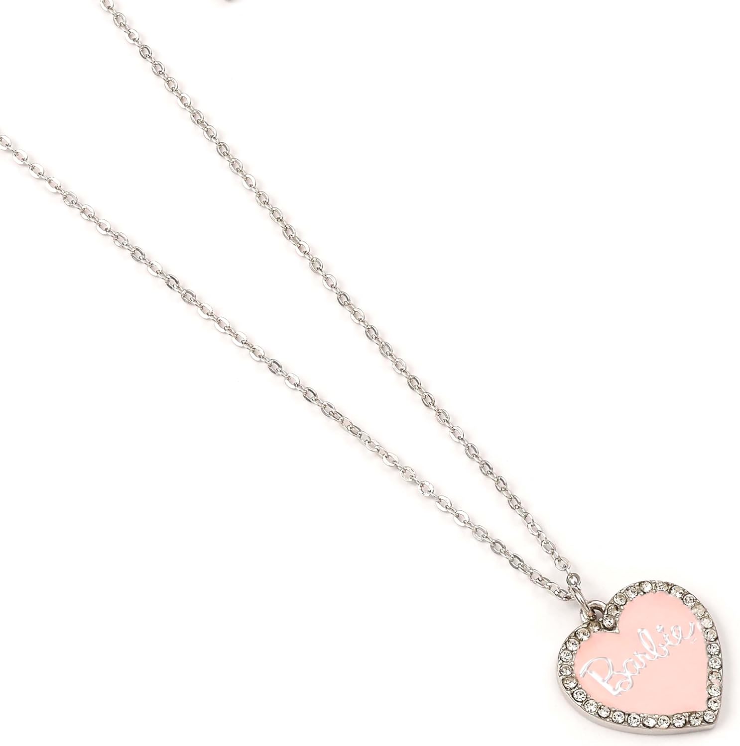 Barbie™ collier cœur en émail rose avec cristal, taille unique en zinc – Image 4