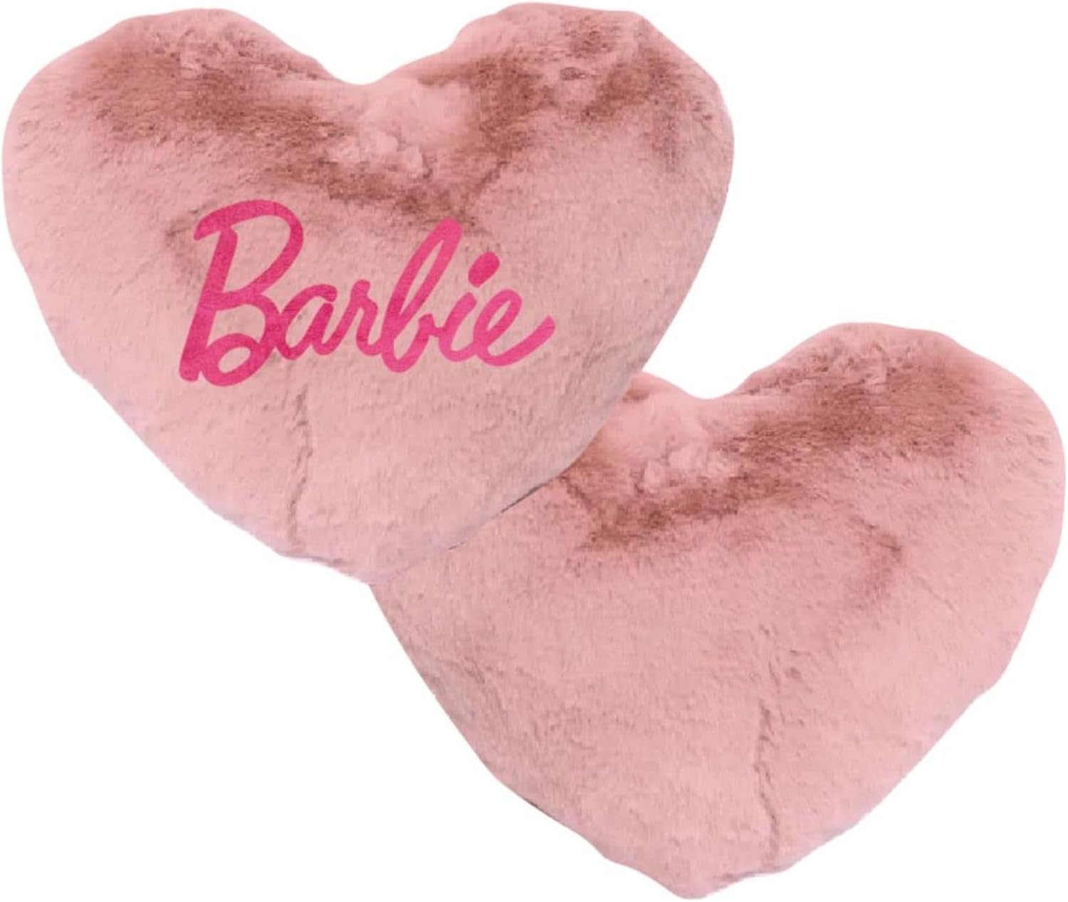 Coussin cœur Barbie rose texture velours
