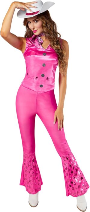Costume Barbie cowboy rose pour femme adulte
