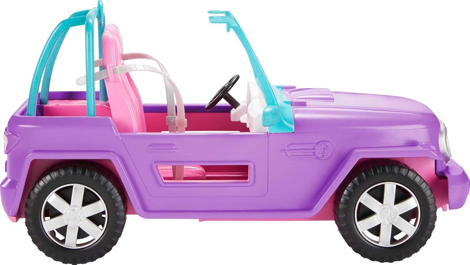 Buggy décapotable Barbie GMT46, tout-terrain violet, bleu et rose