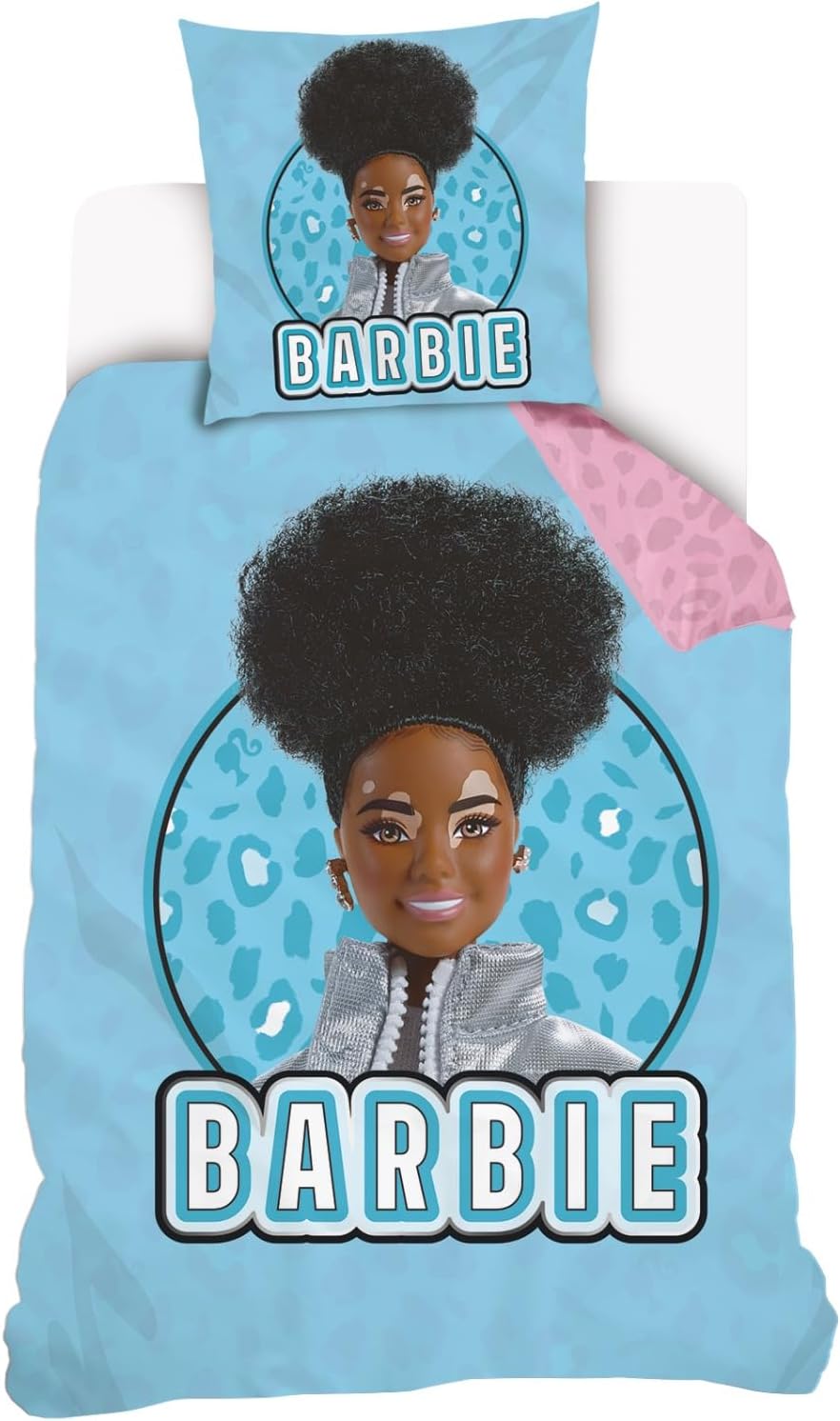 Parure Barbie réversible en 100% coton avec housse de couette 140x200 cm et taie 63x63 cm – Image 7