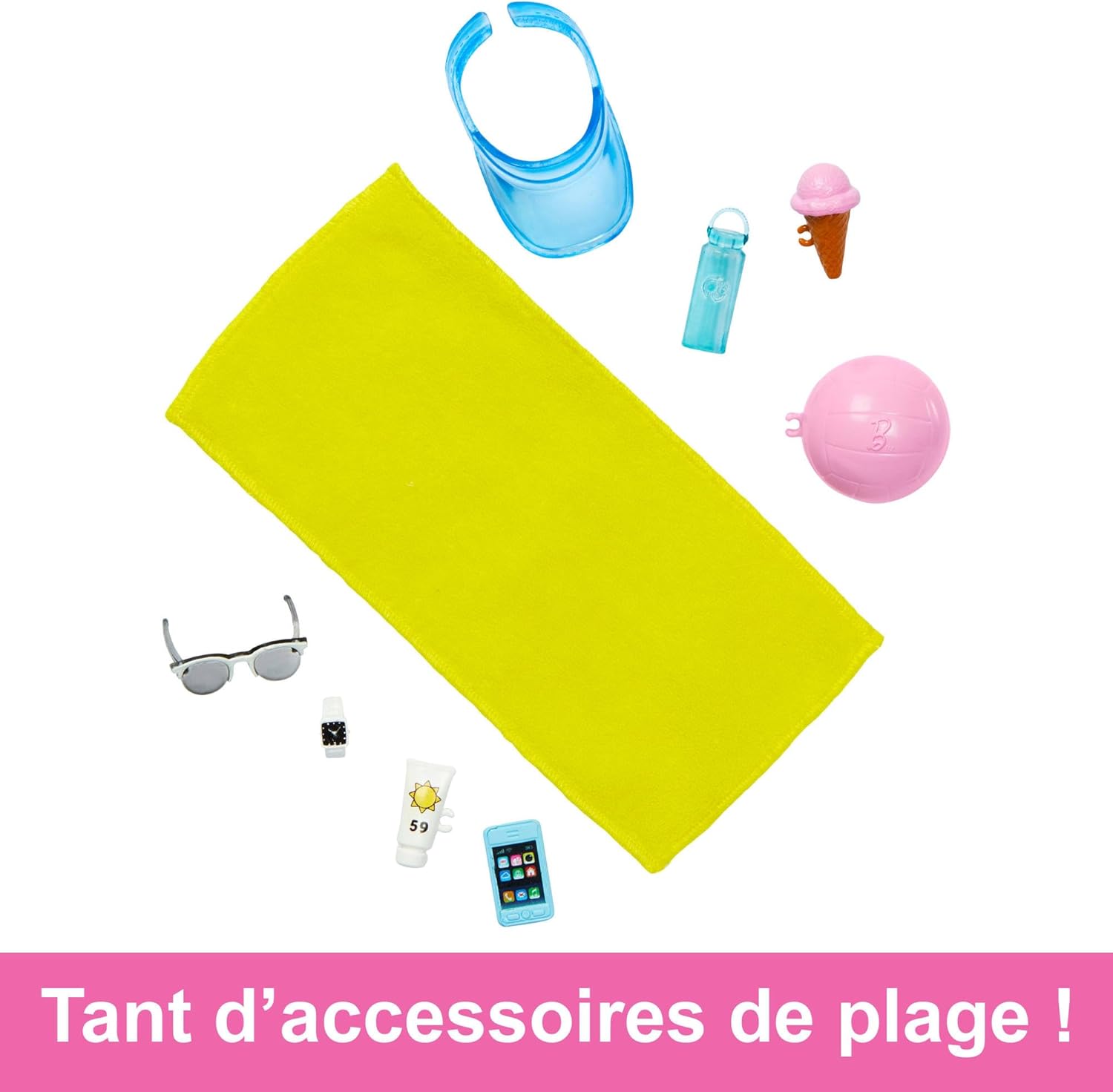 Ken Barbie blond de plage avec chemise bleue et accessoires HPL74 – Image 3