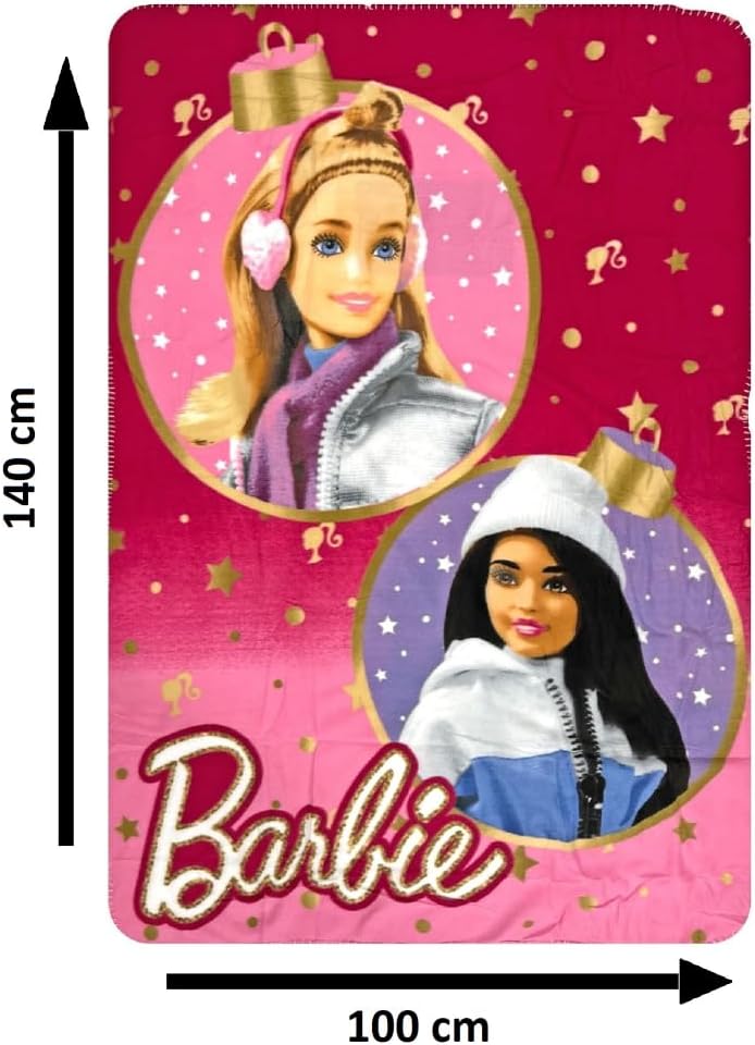 Plaid enfant Barbie Noël en polyester 100 x 140 – Image 3