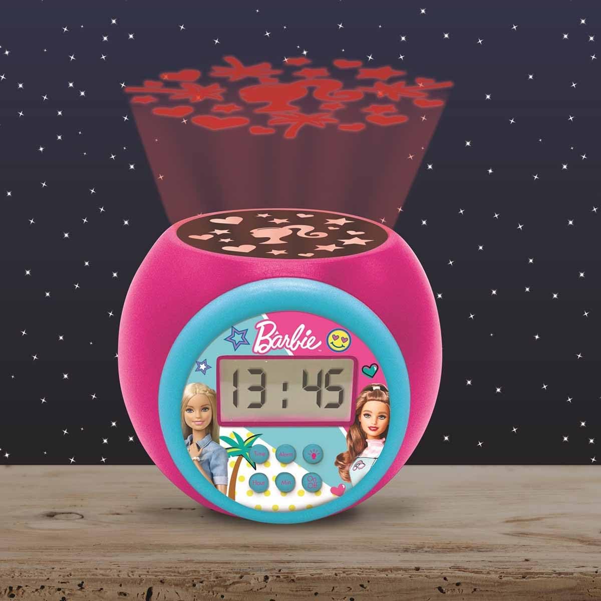 Réveil Barbie à projection avec écran LCD et snooze RL977BBLXB – Image 4