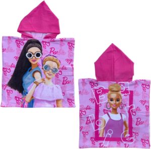 Poncho de bain Barbie en microfibre 100 x 50 cm pour enfant