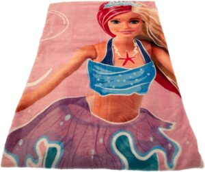 Couverture moelleuse Barbie 130 x 170 cm en 100 % polyester