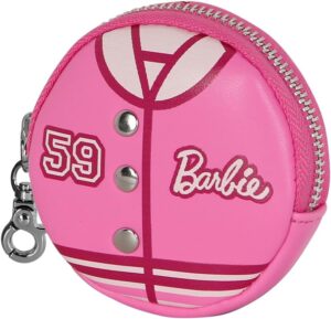 Porte-monnaie rond Barbie Cookie Varsity rose
