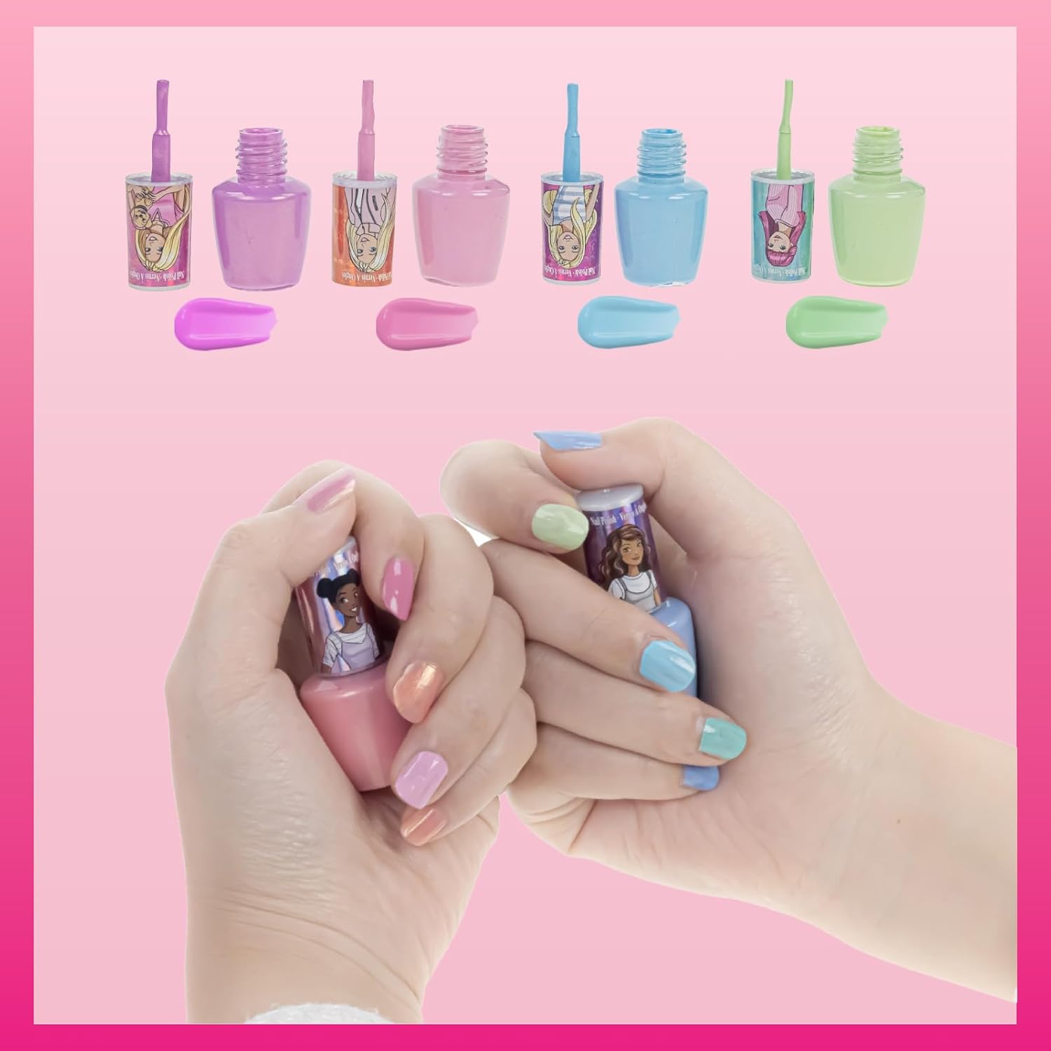 Barbie - Coffret vernis à ongles à base d'eau avec sèche-ongles pour enfants – Image 5