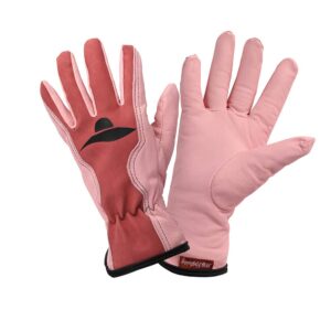 MISS Barbie, gants de jardinage roses en cuir fleur de caprin