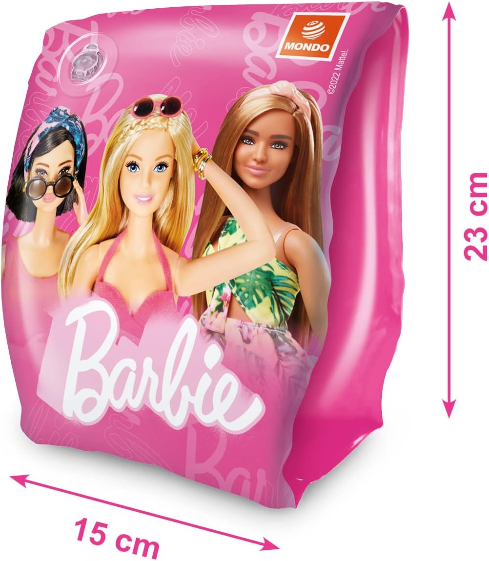 Brassards roses Barbie en PVC à 2 chambres à air – Image 3