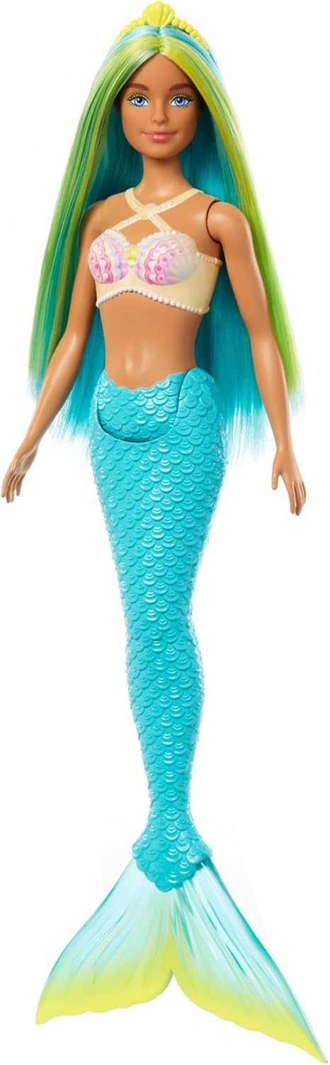 Poupée Barbie sirène HRR03 avec cheveux fantaisie et serre-tête marin – Image 5