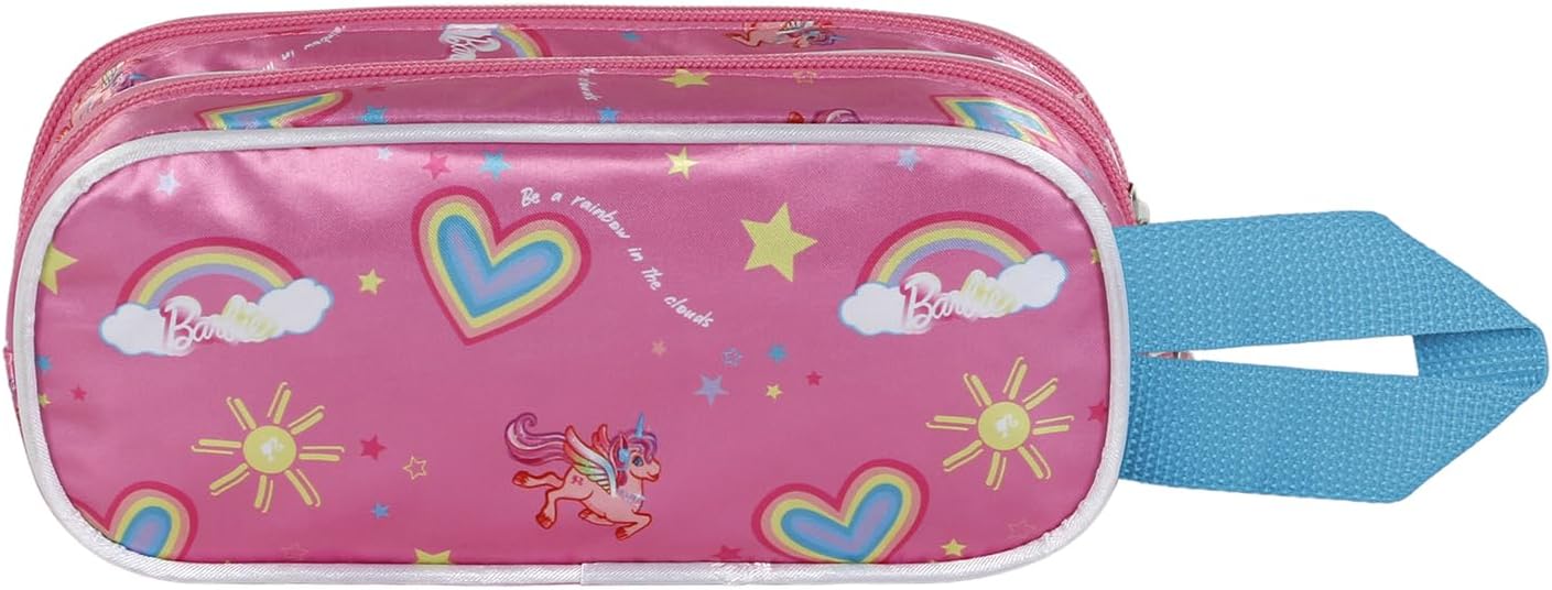 Trousse Barbie Rainbow 3D rose à double compartiment – Image 3