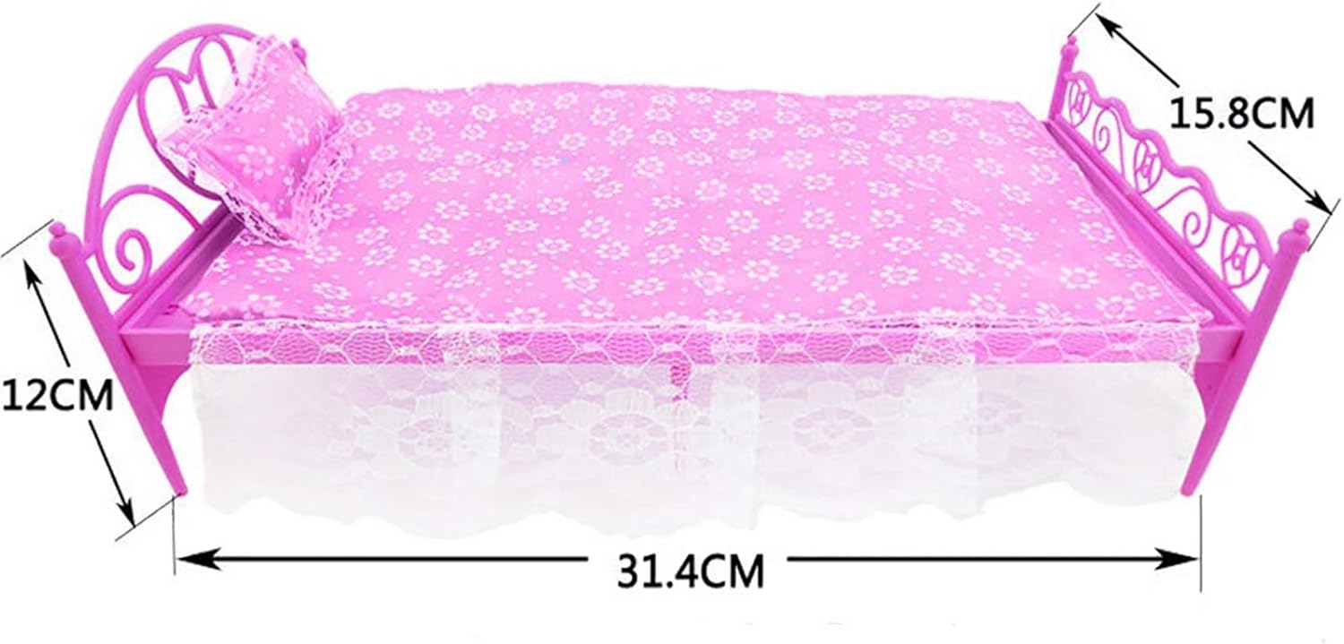 Barbie - ensemble 8 pièces de meubles de princesse avec lit, canapé, commode et cintres – Image 6