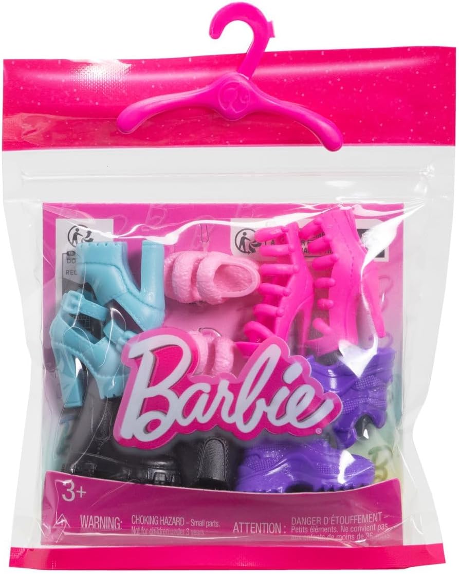 Barbie HWV71, lot de 5 chaussures mode pour poupée