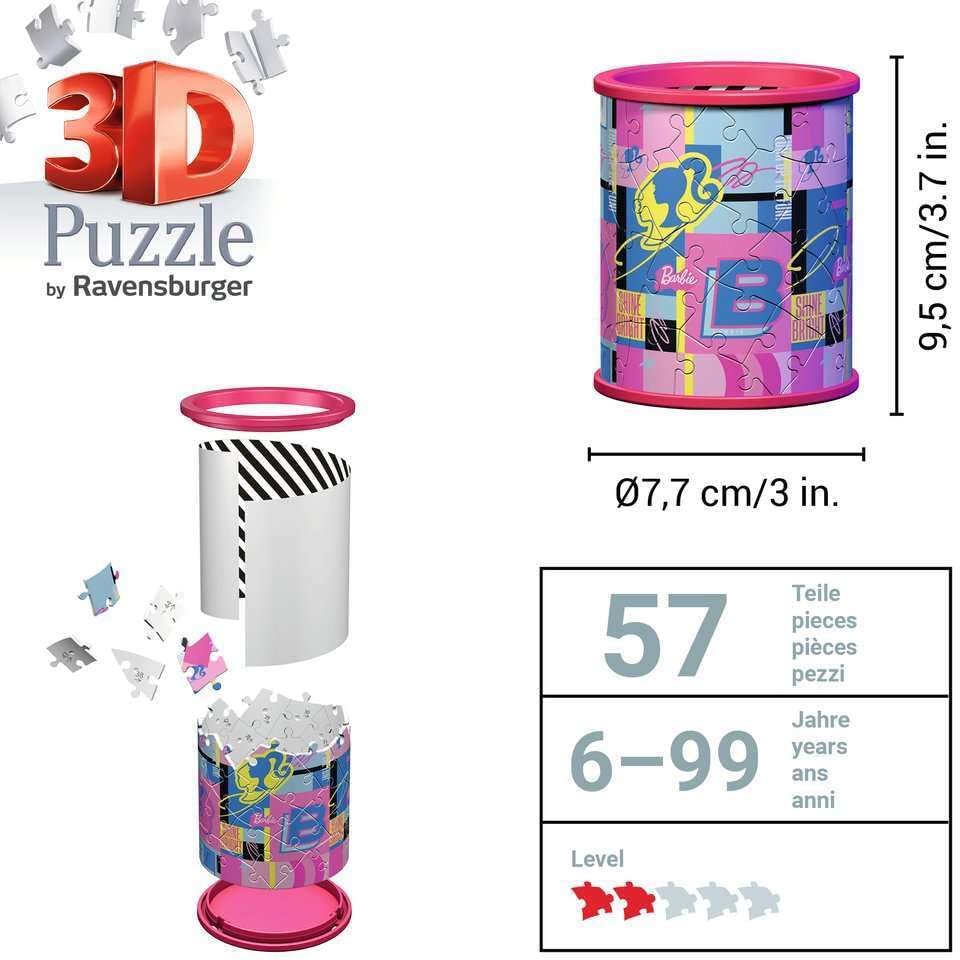 Puzzle 3D Barbie pot à crayons 54 pièces Ravensburger – Image 5