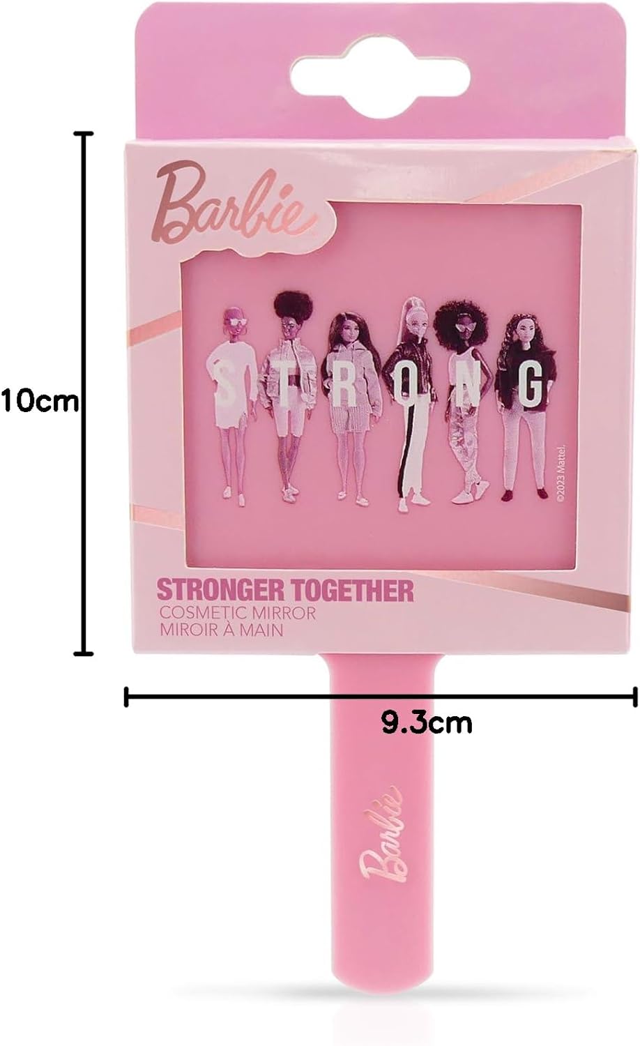 Miroir à main Barbie rose format voyage – Image 5