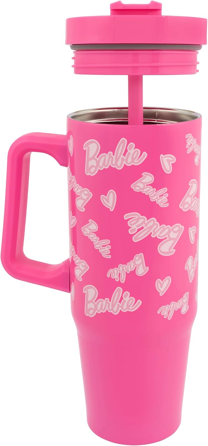Gobelet isotherme Barbie Polar Gear en acier inoxydable avec paille et couvercle 900 ml – Image 6