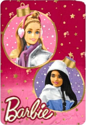 Plaid enfant Barbie Noël en polyester 100 x 140