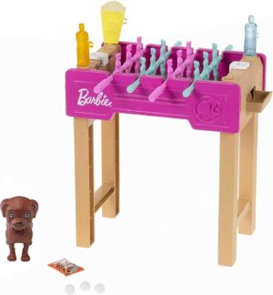 Barbie coffret babyfoot avec chien et accessoires GRG77