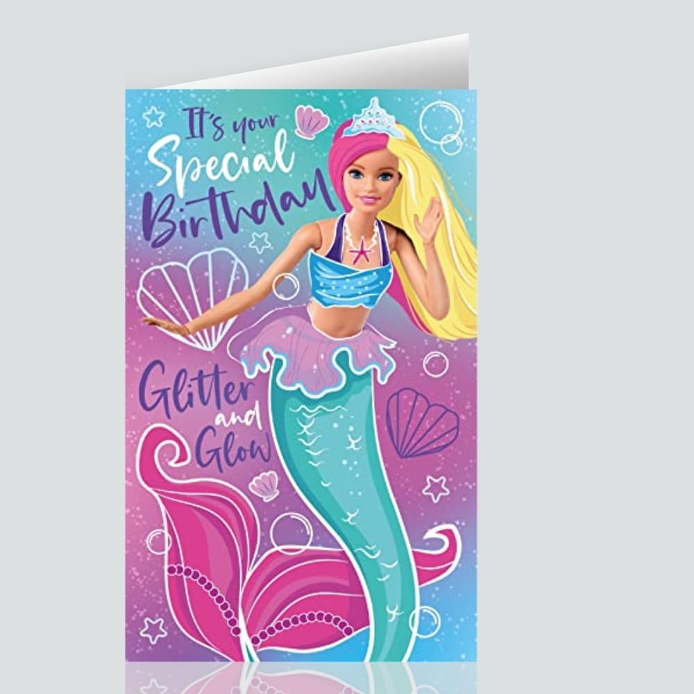 Carte d'anniversaire Barbie multicolore 17,8 x 15,2 – Image 4
