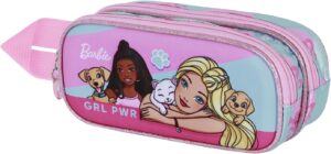 Trousse Barbie 3D double rose, 22 x 10 cm