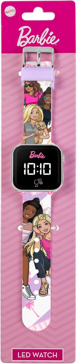 Montre LED Barbie pour enfant à bracelet imprimé – Image 4