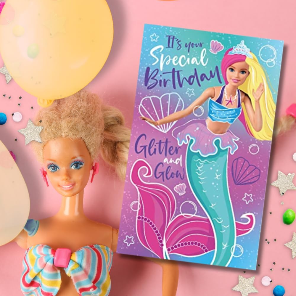 Carte d'anniversaire Barbie multicolore 17,8 x 15,2 – Image 6