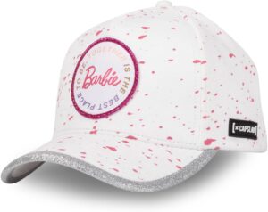 Casquette trucker ajustable Barbie femme blanc-pink