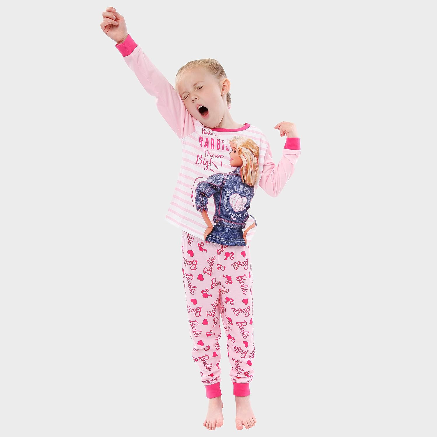 Pyjama Barbie fille avec chouchou assorti – Image 2