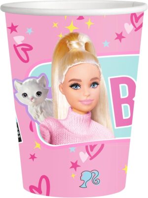8 gobelets Barbie en carton, 250 ml