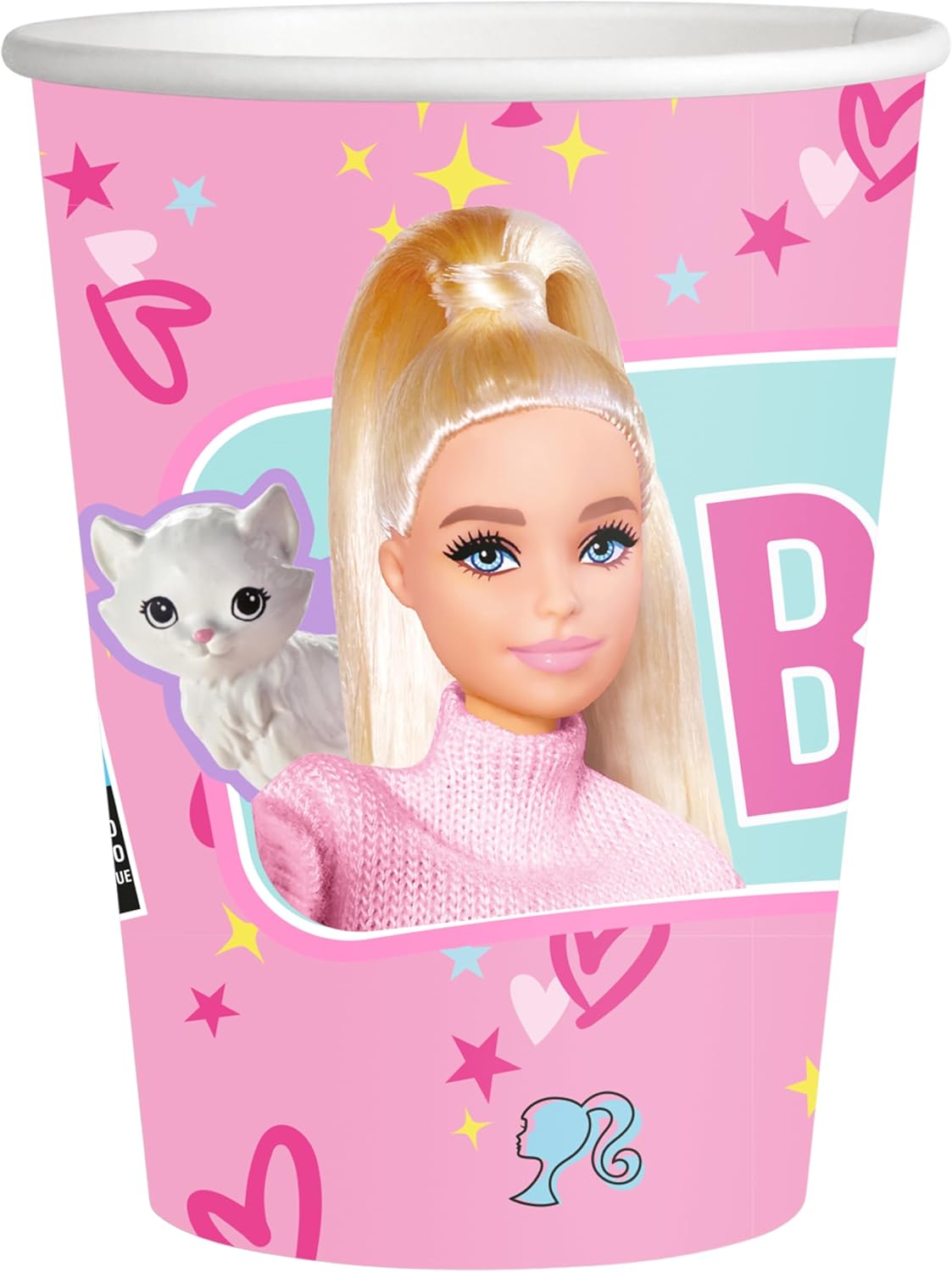 8 gobelets Barbie en carton, 250 ml