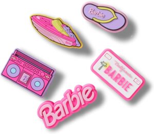 Pack de 5 breloques Barbie Retro multicolores pour chaussures