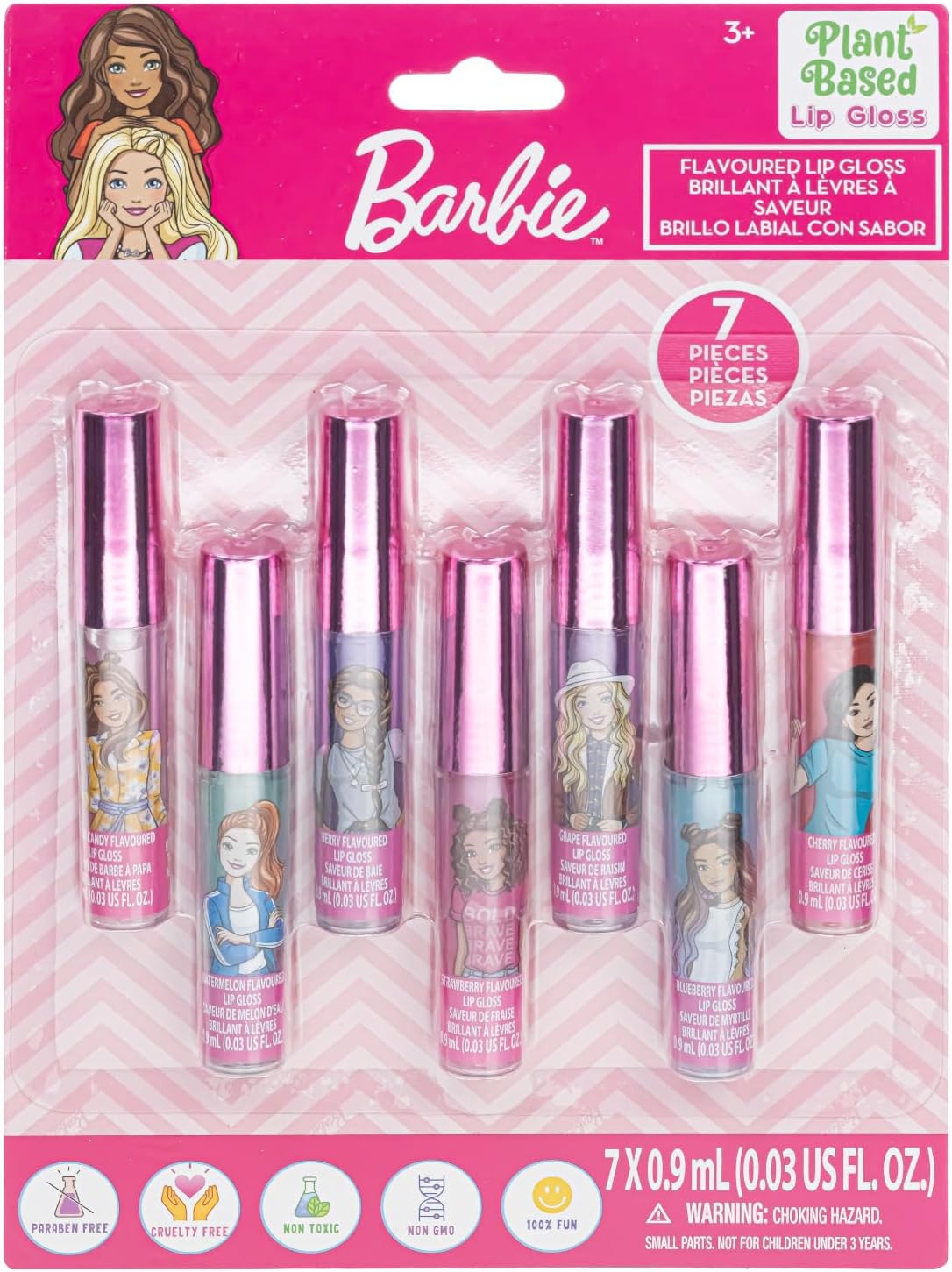 Coffret maquillage Barbie Movie Townley Girl végétalien à base de plantes, 7 pièces