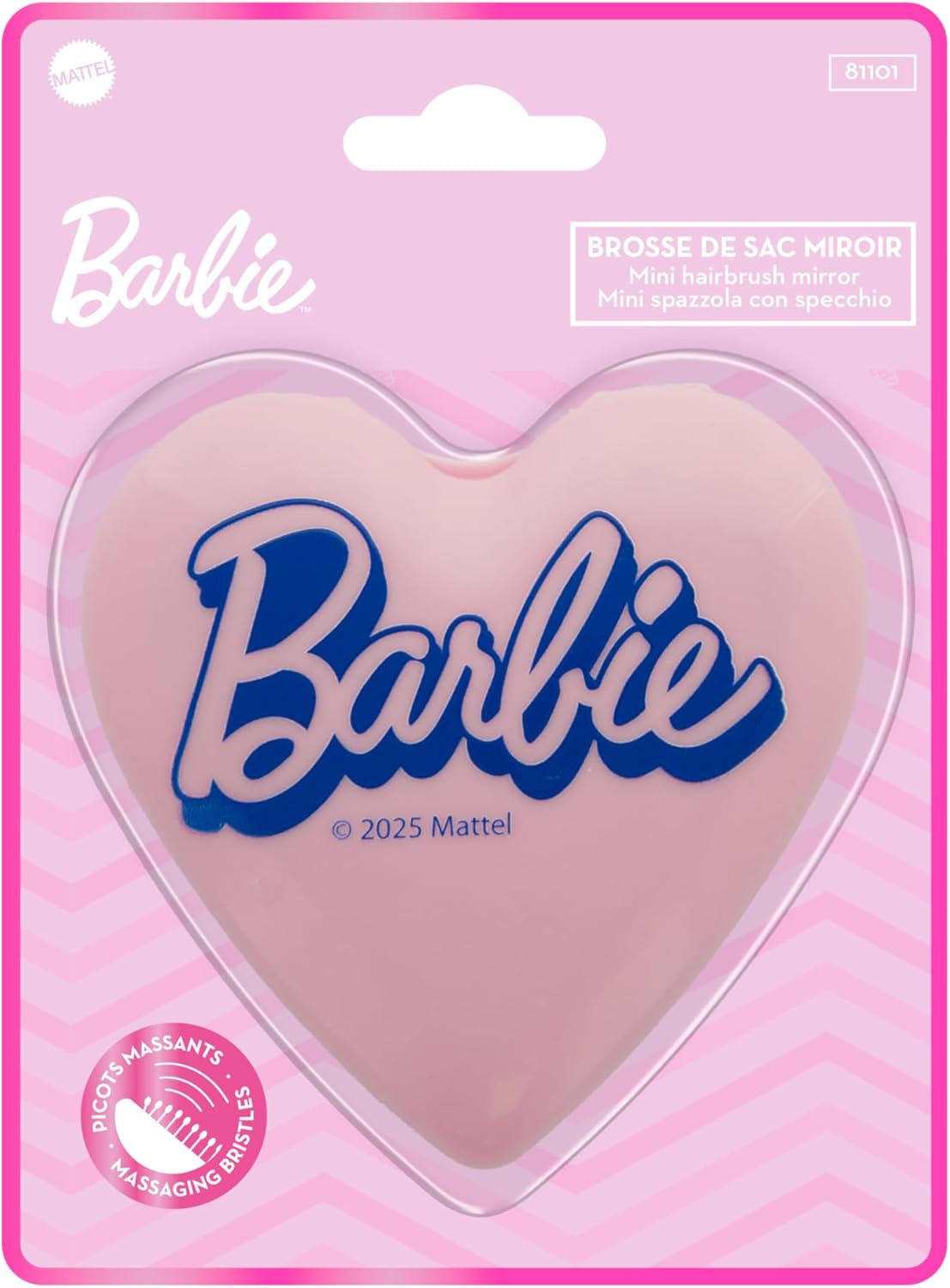 Barbie Brosse de sac avec miroir intégré à emporter – Image 3