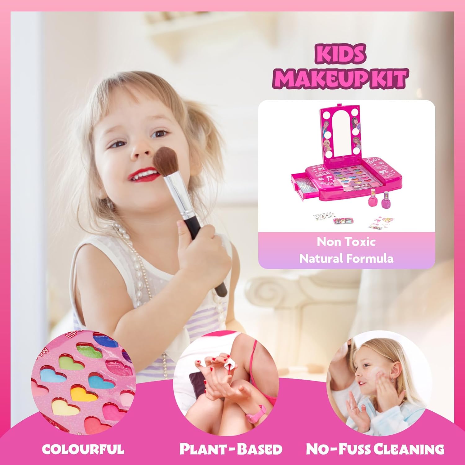 Barbie coiffeuse beauté avec miroir lumineux et accessoires – Image 3