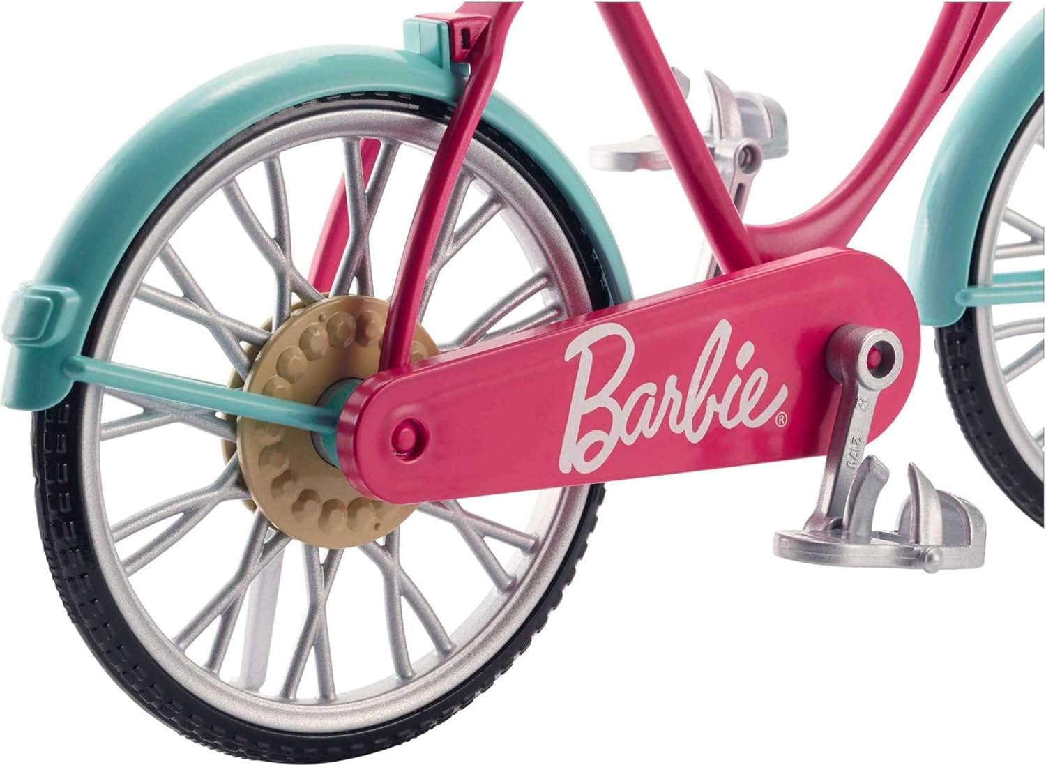 Barbie vélo pour poupée avec casque bleu et panier de roses DVX55 – Image 4