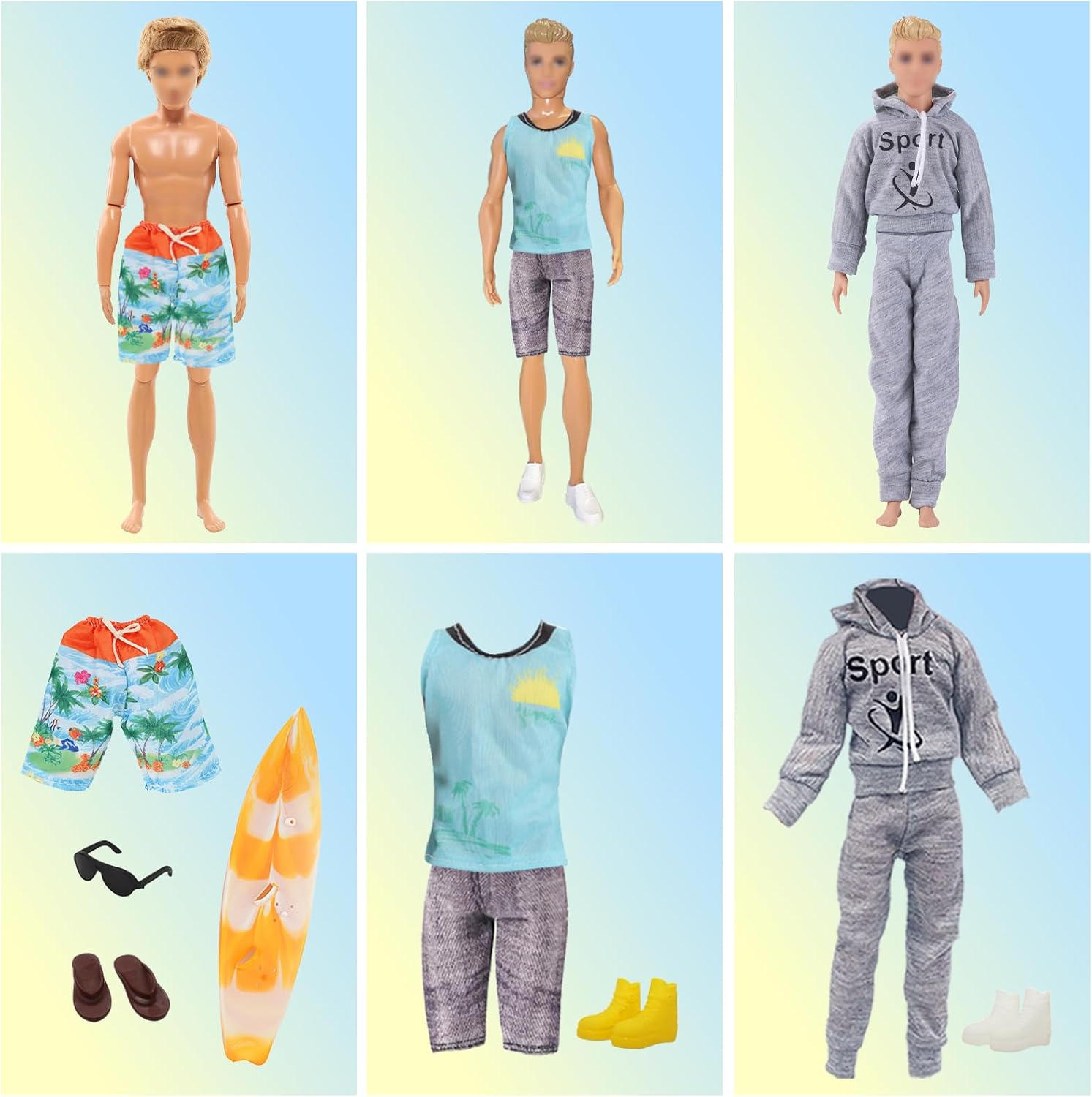 Ken 30,5 cm : lot de 16 vêtements et accessoires avec 6 paires de chaussures – Image 3