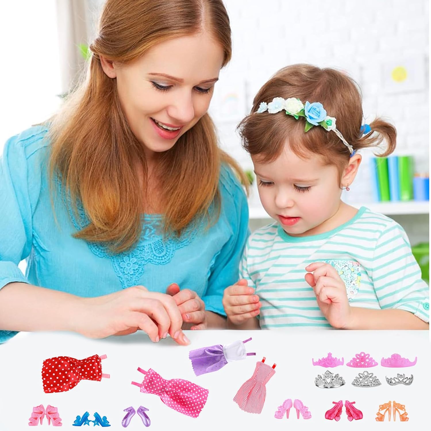 Barbie 32 pièces pour poupée 11 pouces avec 10 vêtements et accessoires – Image 2